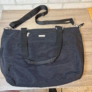 Baggallini boulevard black laptop tote bag with handles and crossbody strap